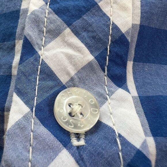 The Scotch Co Mens Blue White Checkered Button Down Shirt Size Large - Picture 6 of 14